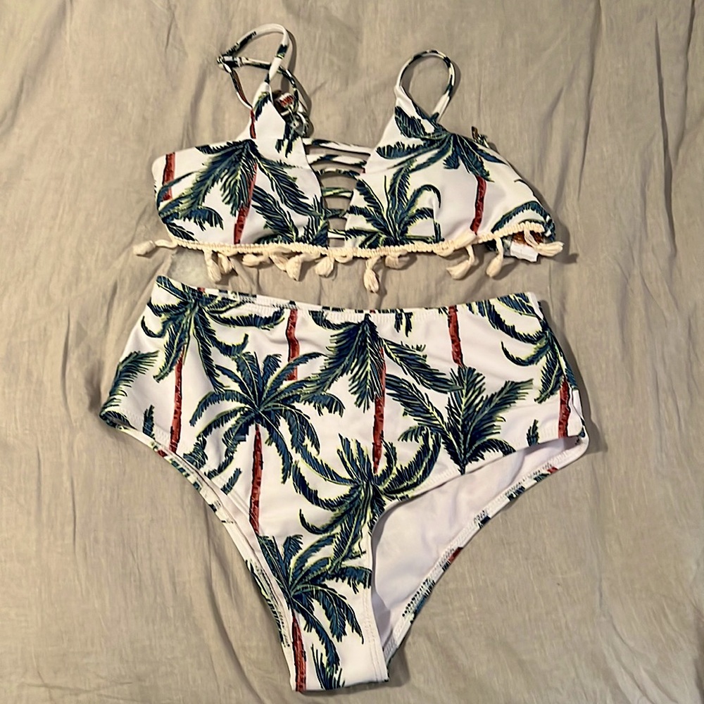 Hallelu High-Rise Palm Tree Bikini